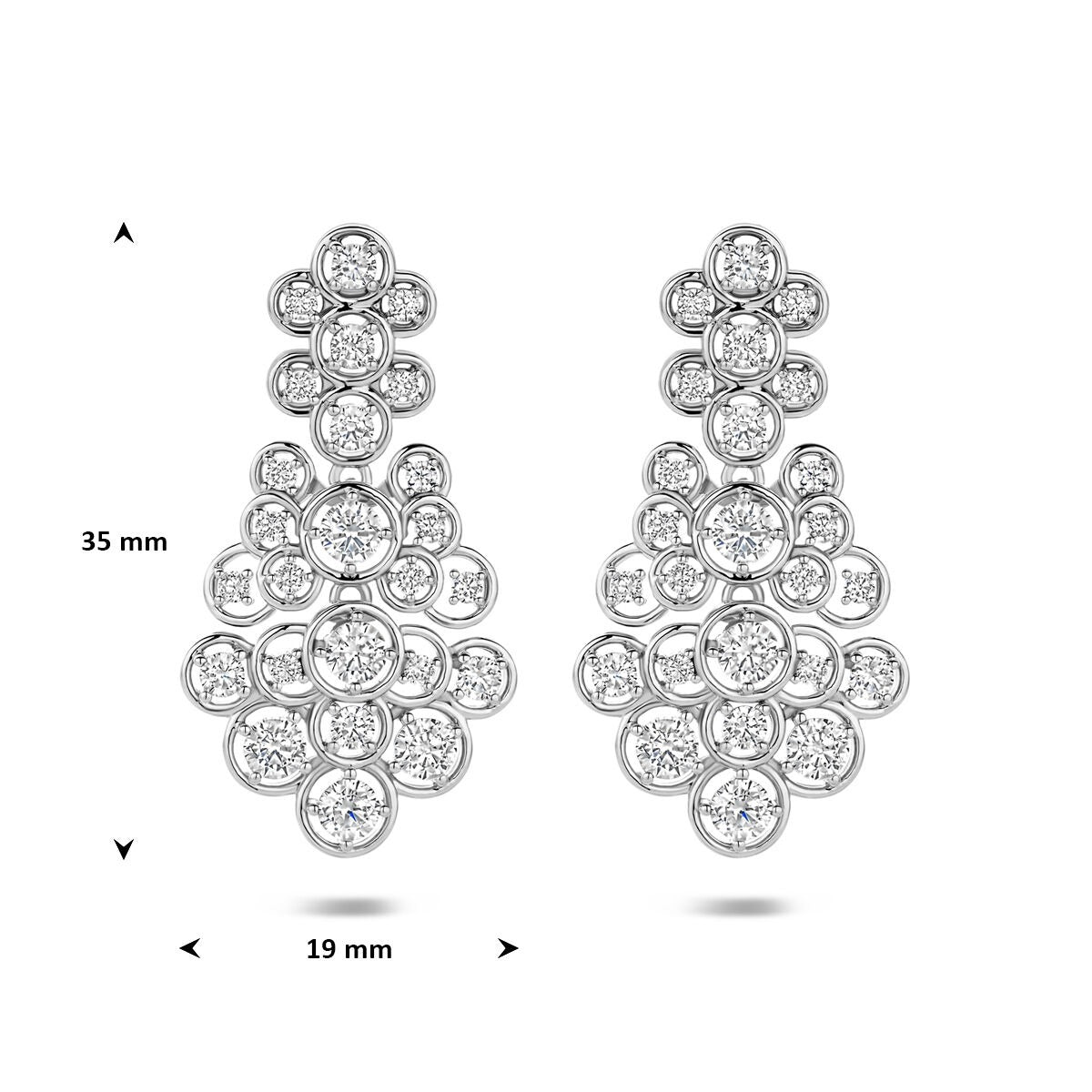 925 Zilveren oorhangers met zirkonia