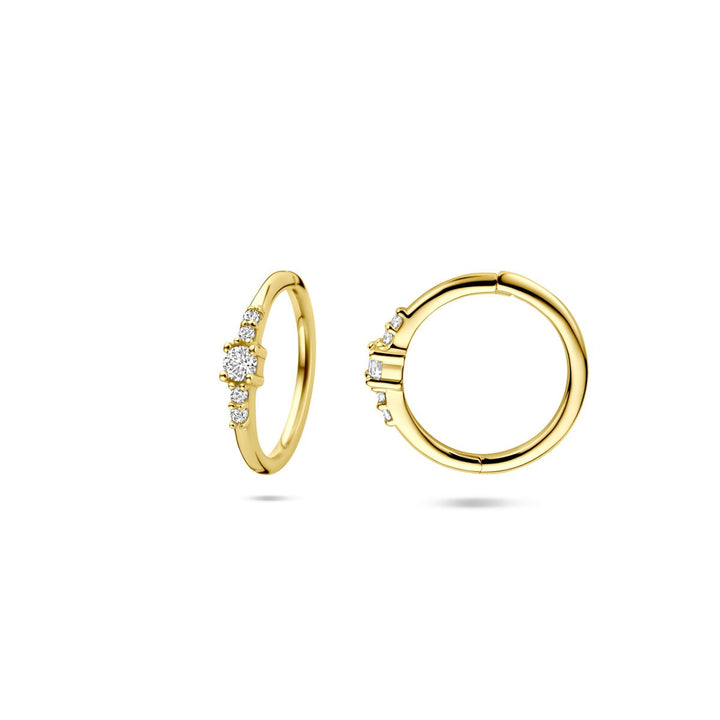 Gouden dames oorringen 14k met zirkonia