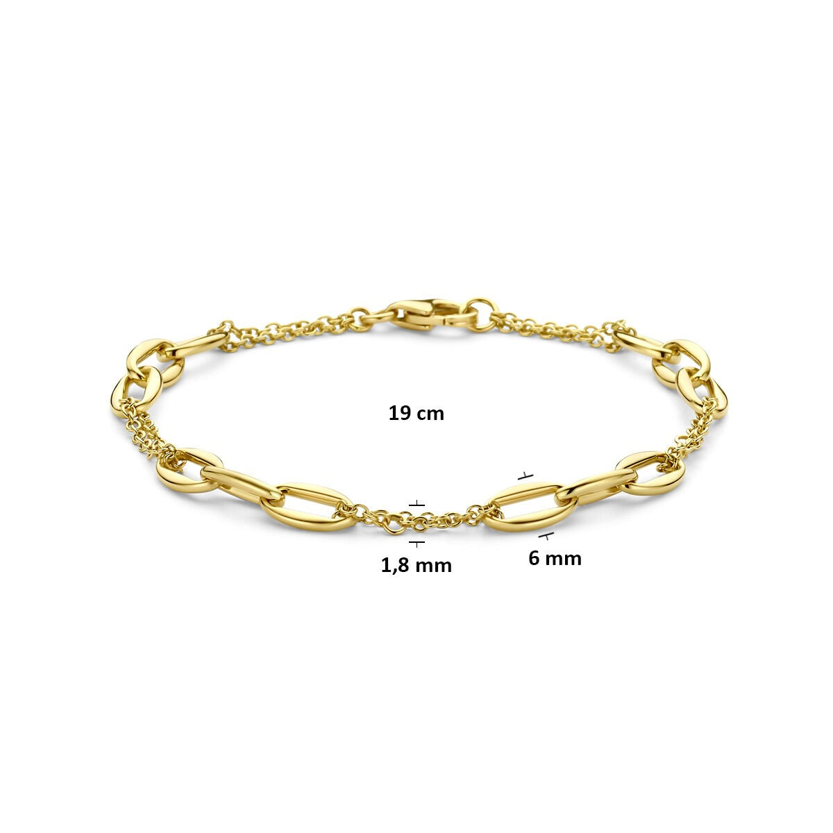 14k Geelgouden Schakel Armband Anker