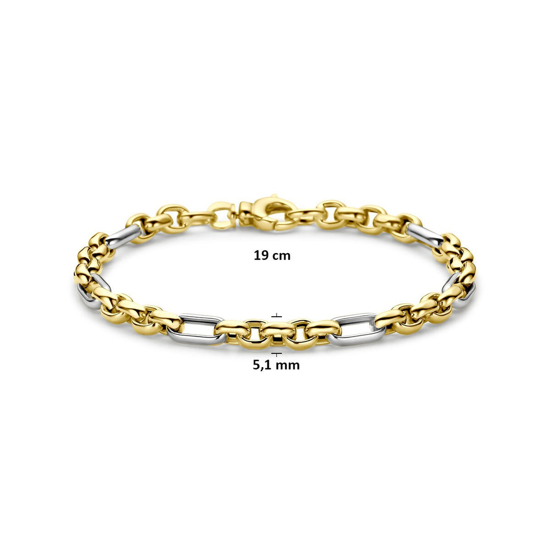14k Bicolor gouden anker armband