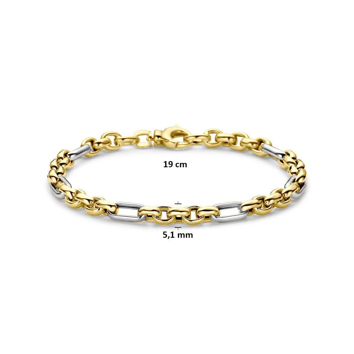 14k Bicolor gouden anker armband