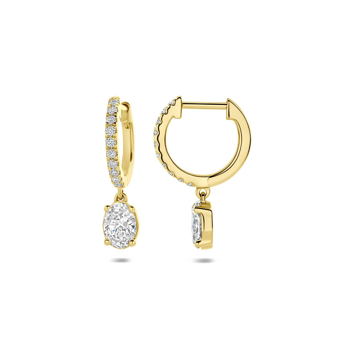 14k Gouden oorringen met lab grown diamant