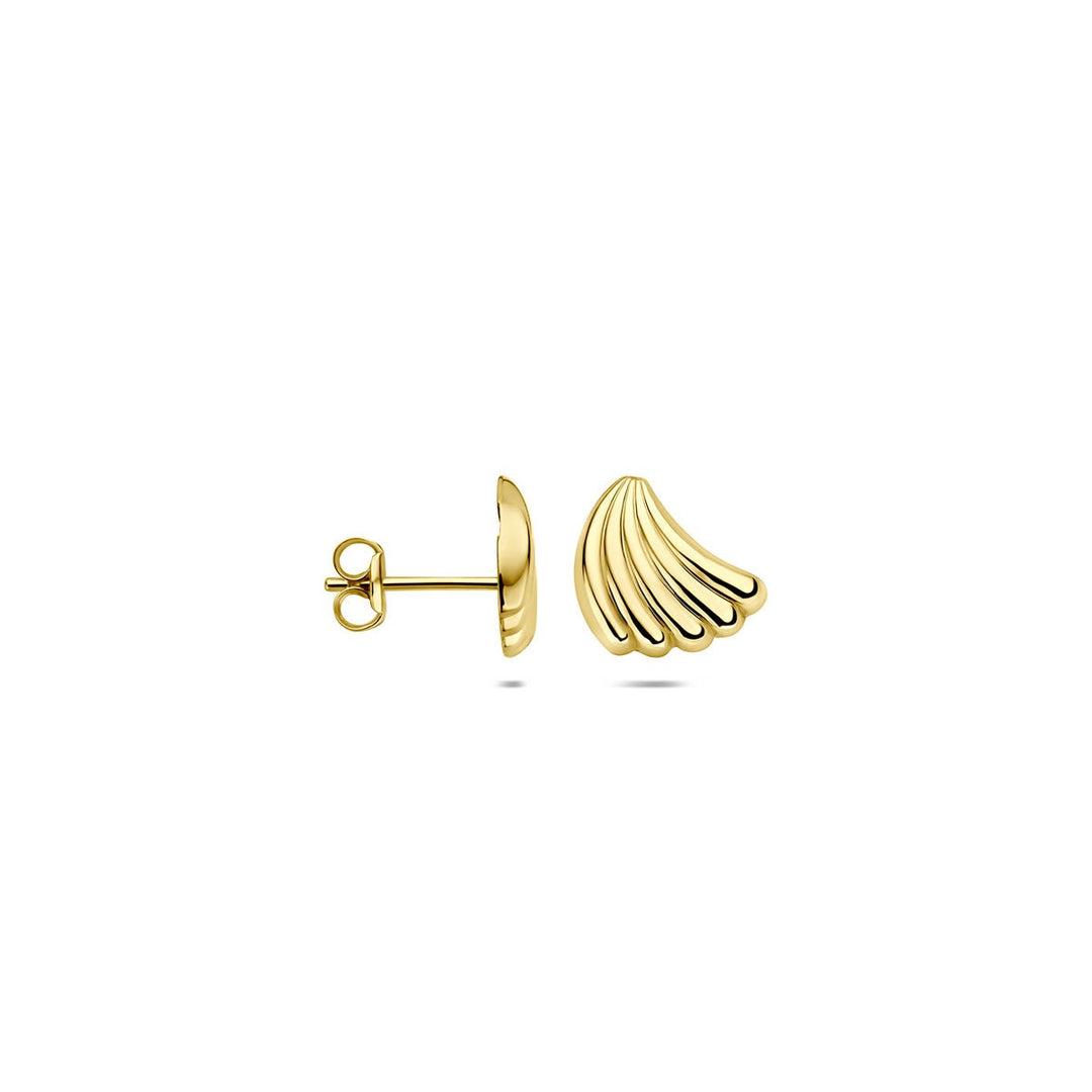 14k Geelgouden oorknoppen 7 x 6 mm
