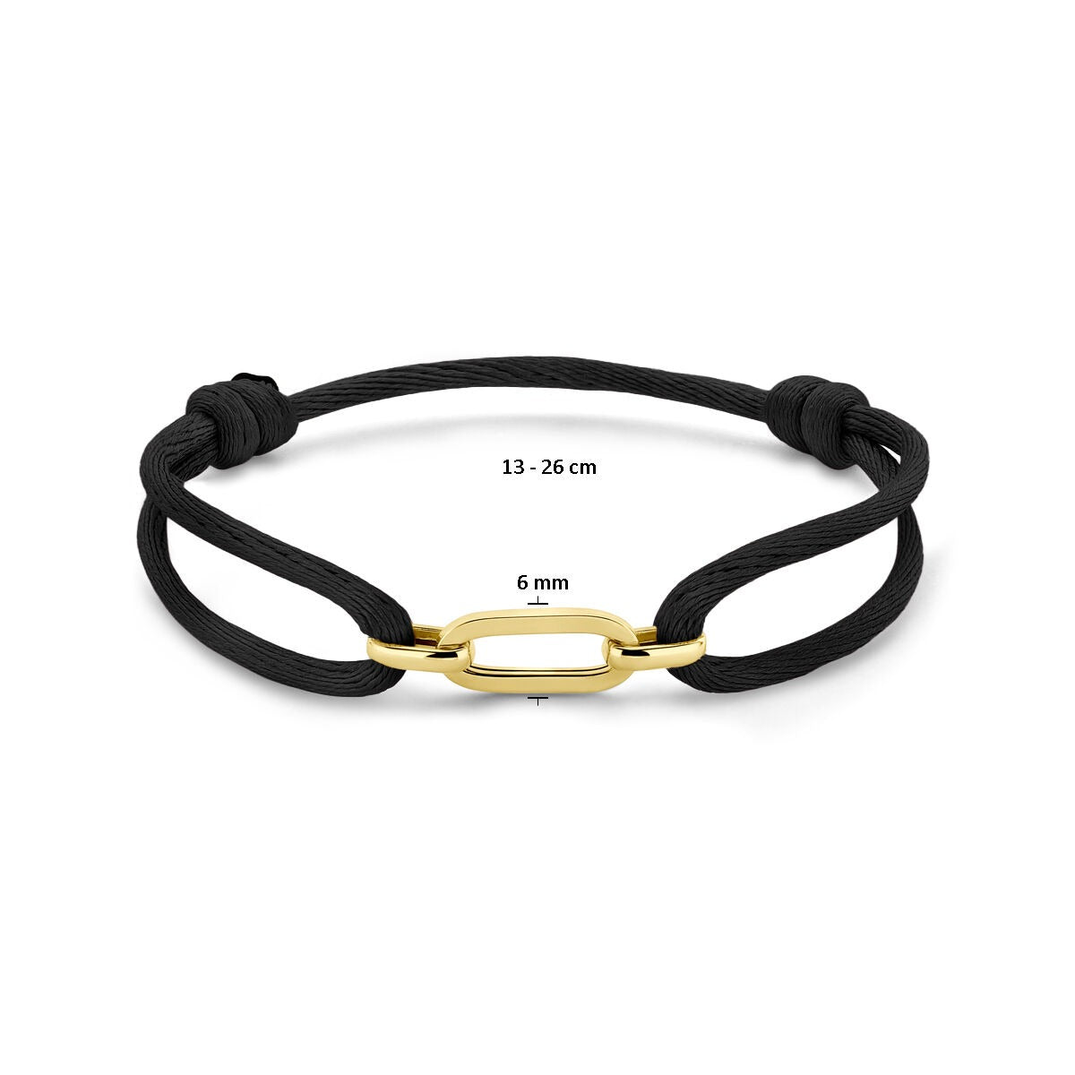 bracelet satin 14K gold with rubber/nylon/leather