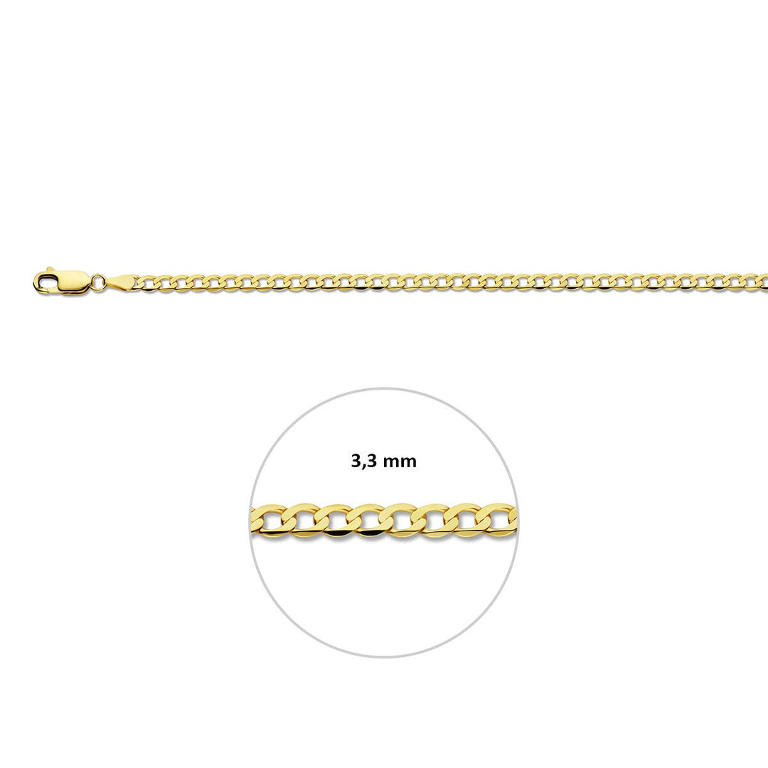 9k Geelgouden Gourmet Armband 3.3 mm