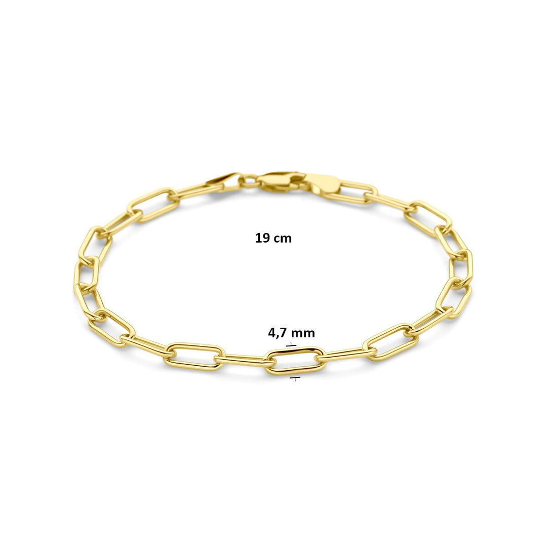 9k Geelgouden anker armband met zilveren kern
