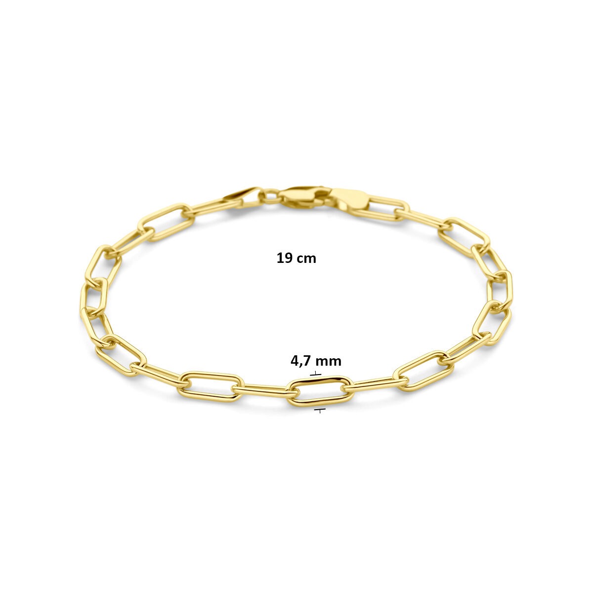9k Geelgouden anker armband met zilveren kern