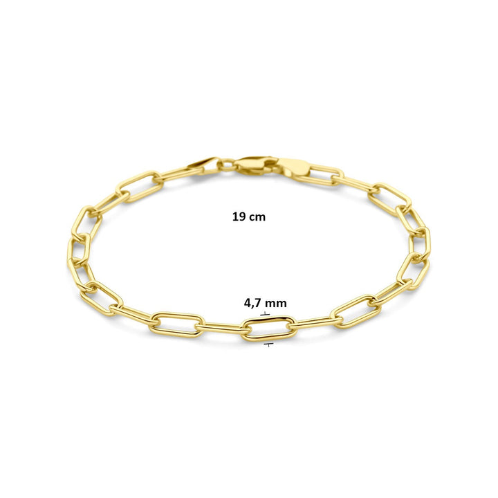 9k Geelgouden anker armband met zilveren kern