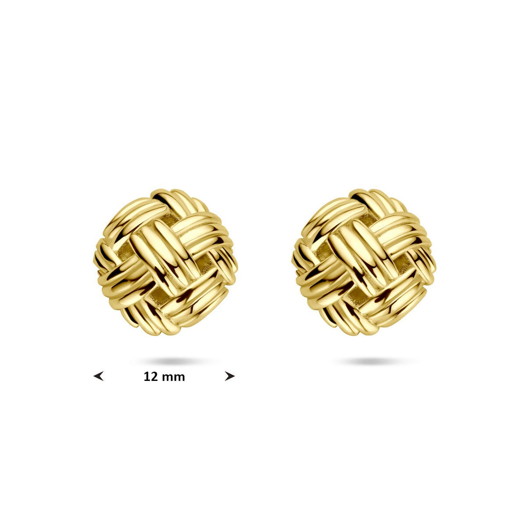 Gouden oorknopjes 14k geelgoud 12mm – Dames oorbellen