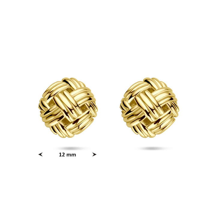 Gouden oorknopjes 14k geelgoud 12mm – Dames oorbellen