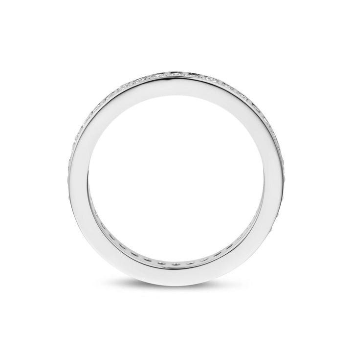 Gerhodineerd 925 zilveren ring met zirkonia 2.5 mm