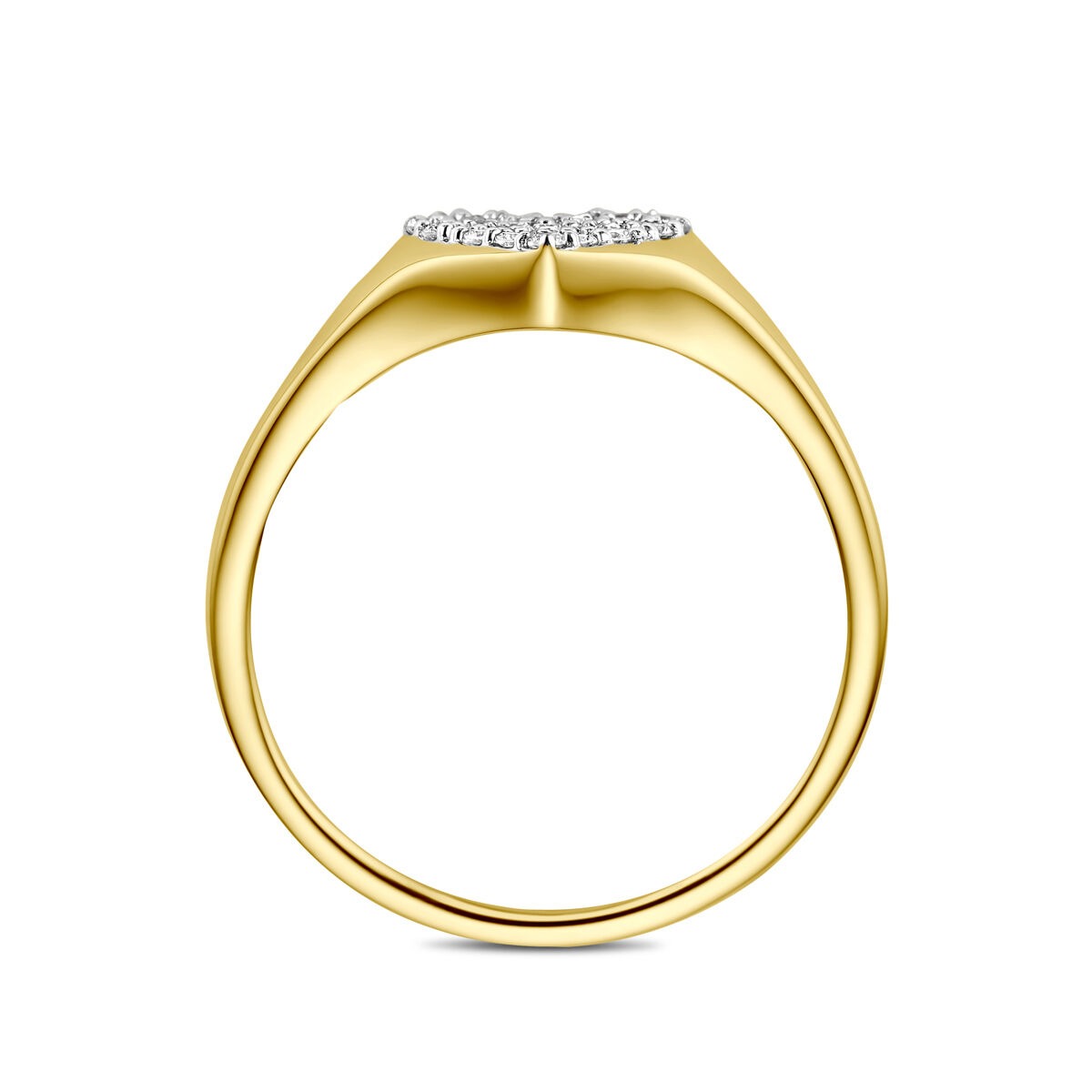 14k Geelgouden Ring met Lab Grown Diamant 0,12 ct