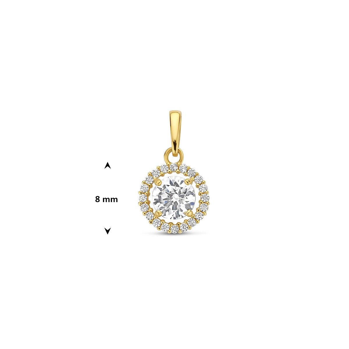 Gouden hanger met zirkonia – 14k, entourage stijl