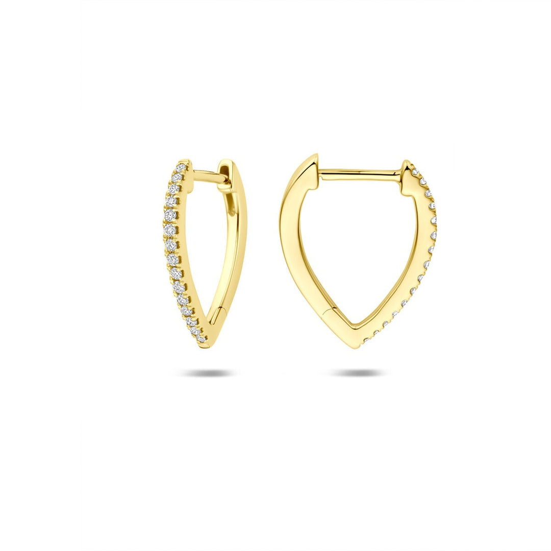 klapoorringen lab grown diamant 0.12ct (2x 0.06ct) g vs 15 mm 14K geelgoud