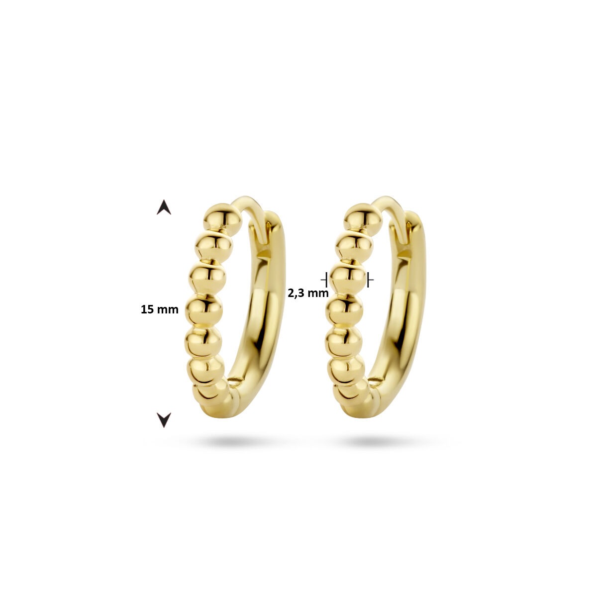 Verguld Zilveren Klapoorringen – 2.3 mm