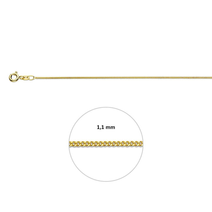 14k geelgouden gourmette ketting – 1.1 mm