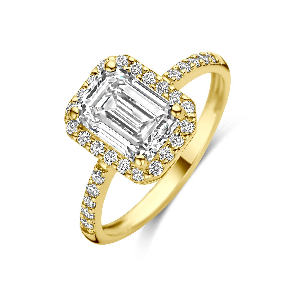 14k geelgouden ring met lab grown diamant