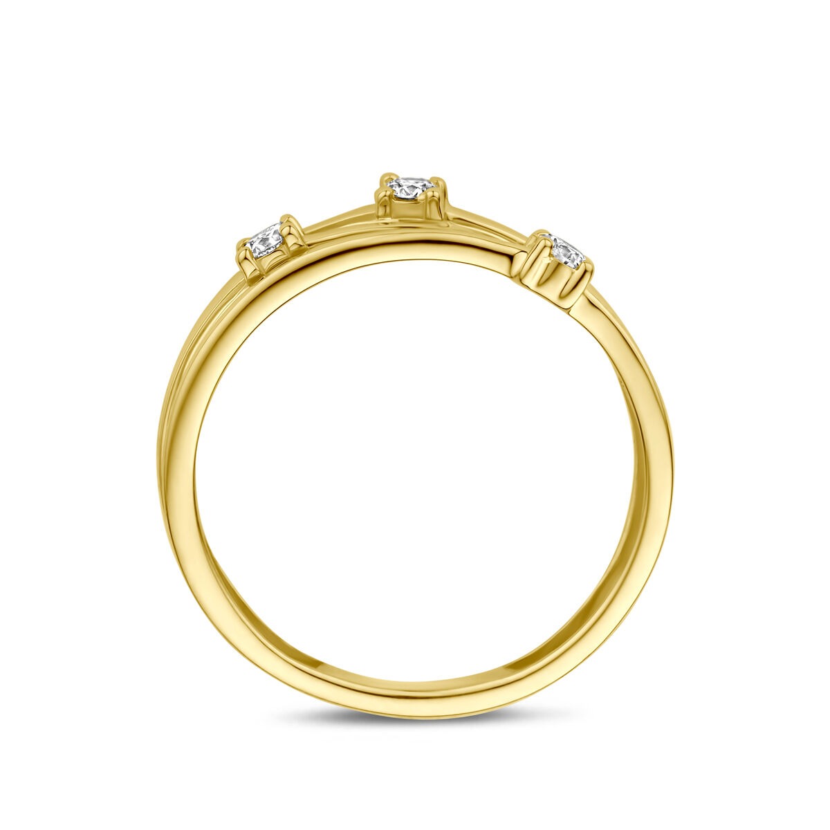 14k geelgouden ring met lab grown diamanten