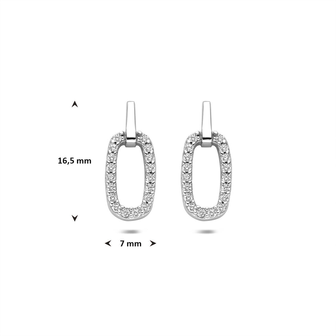 Zilveren oorknoppen met zirkonia entourage 16,5 mm