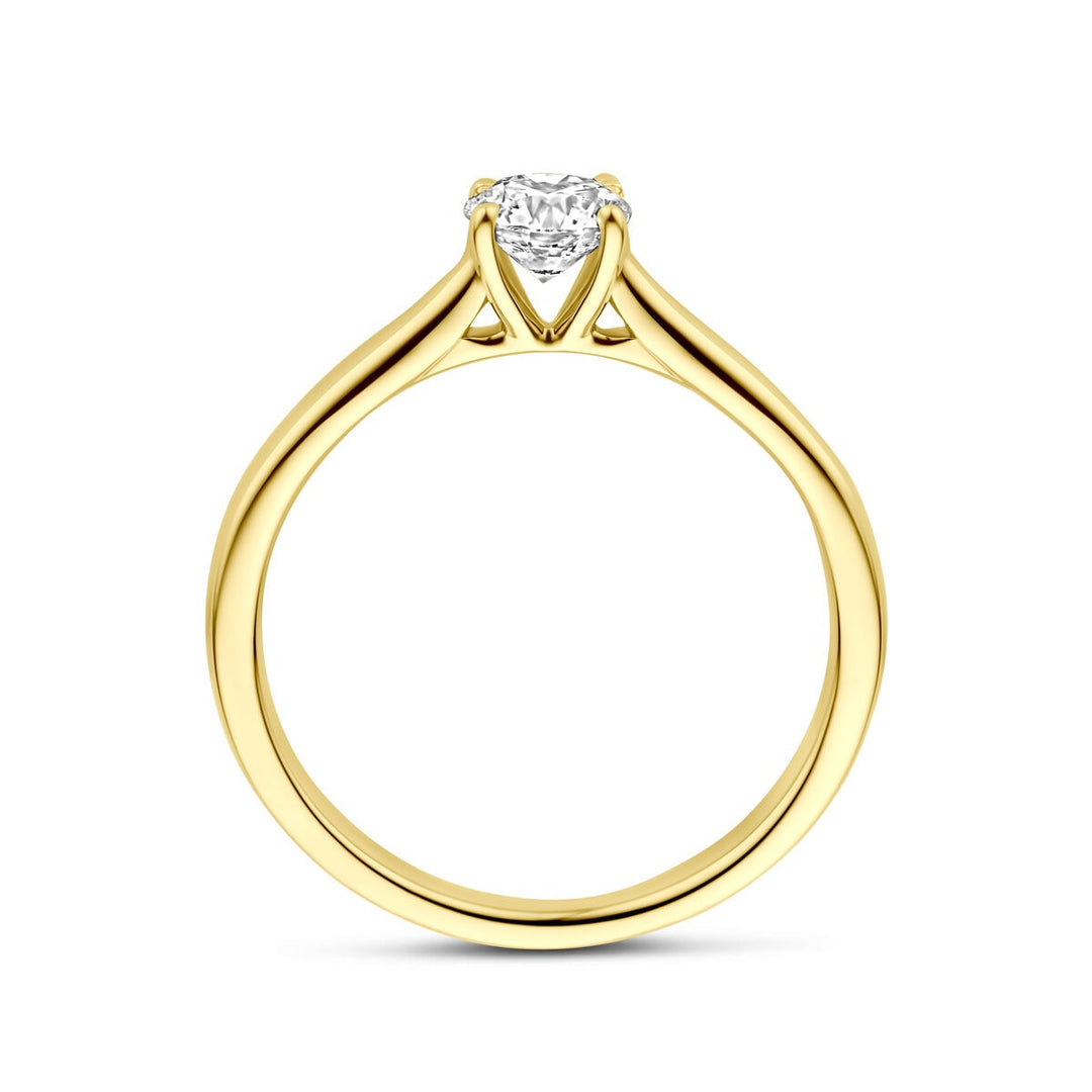 14k Geelgouden ring met 0.50ct lab grown diamant
