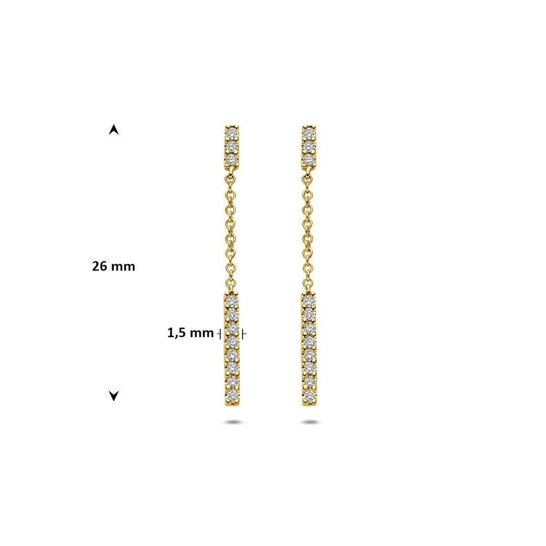 14k Geelgouden oorhangers met diamant