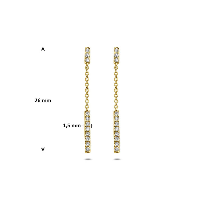14k Geelgouden oorhangers met diamant