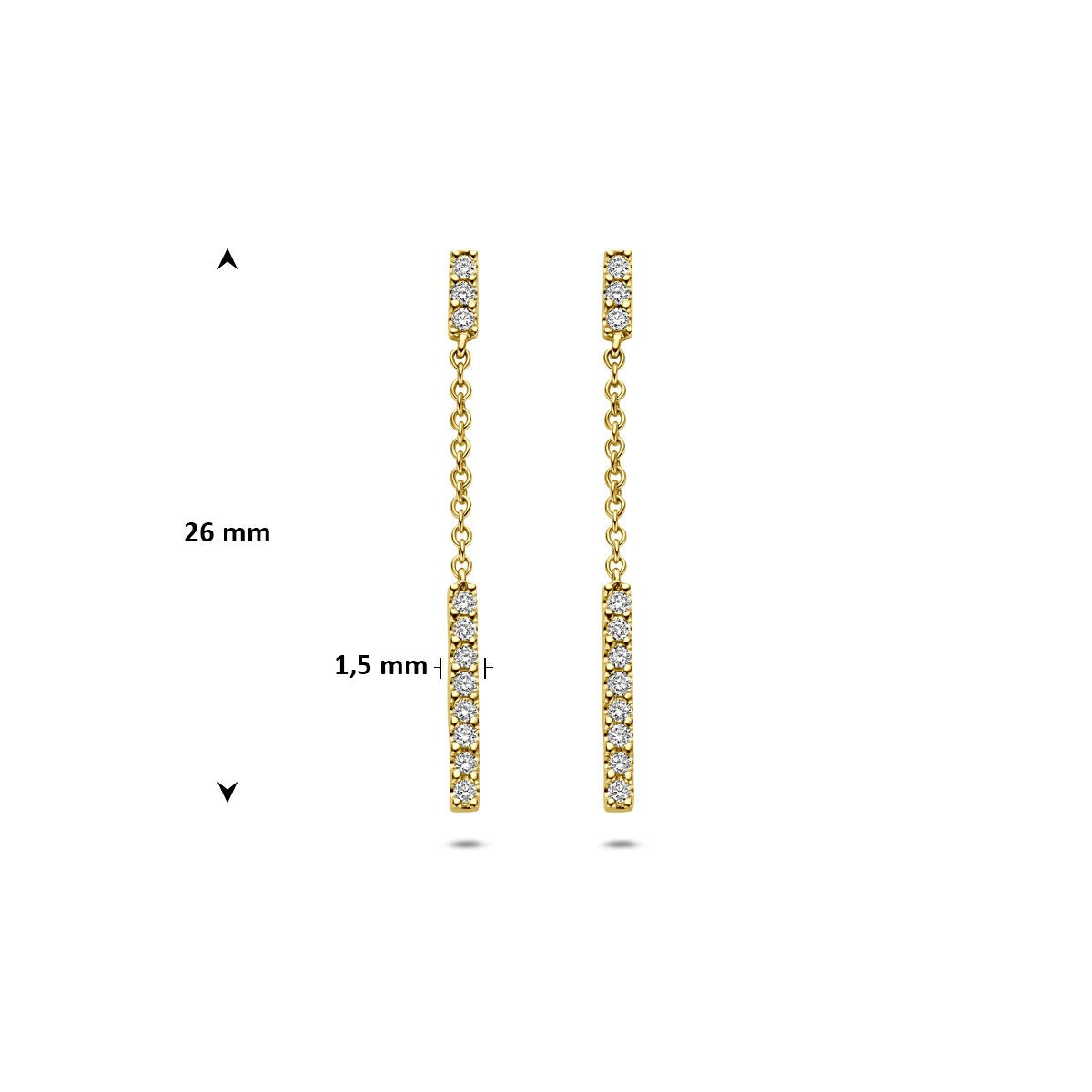 14k Geelgouden oorhangers met diamant