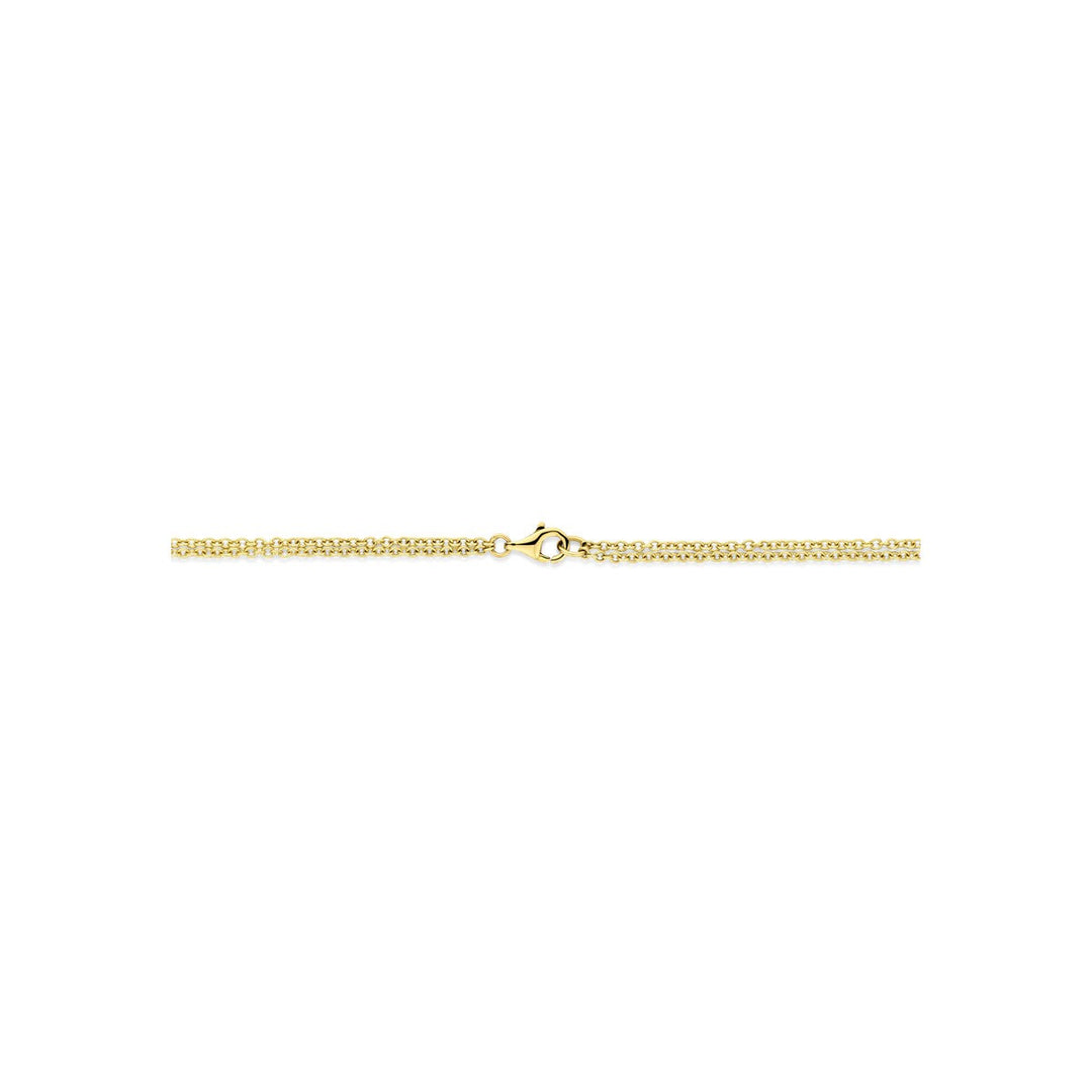 14k Bicolor gouden ketting met rechthoek hanger