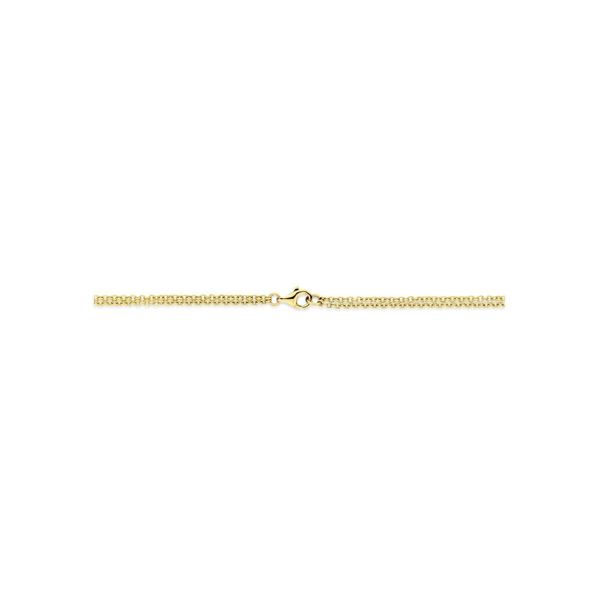 14k Bicolor gouden ketting met rechthoek hanger