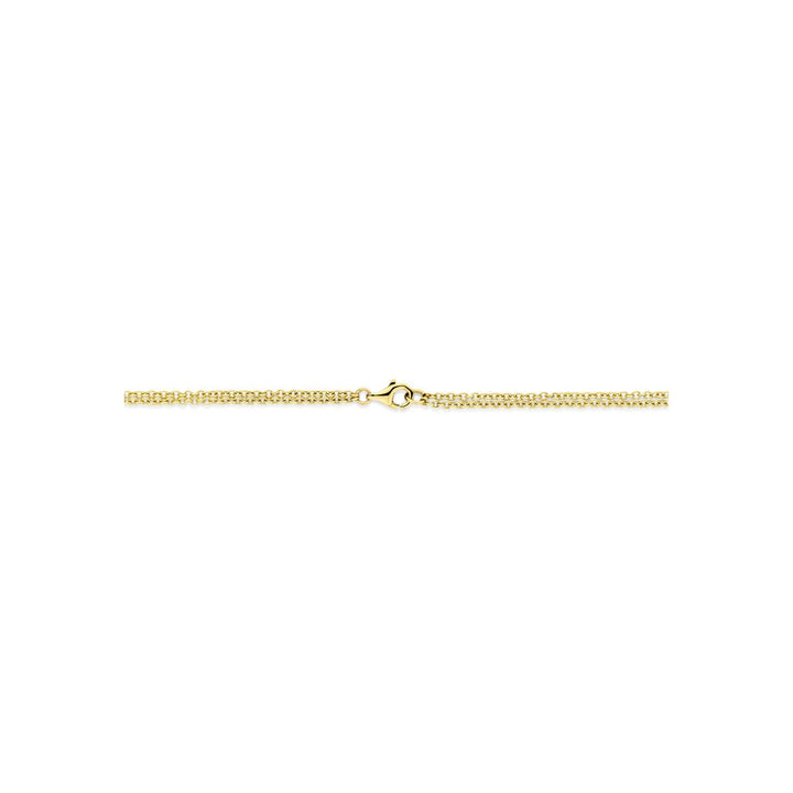 14k Bicolor gouden ketting met rechthoek hanger