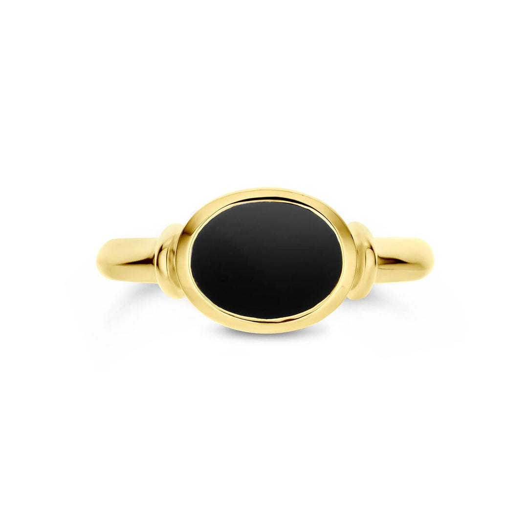 14k Geelgouden Ring met Onyx