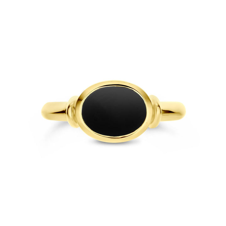 14k Geelgouden Ring met Onyx