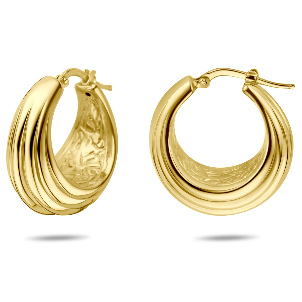 Verguld 925 Zilveren Oorringen 25,5 x 14 mm Dames