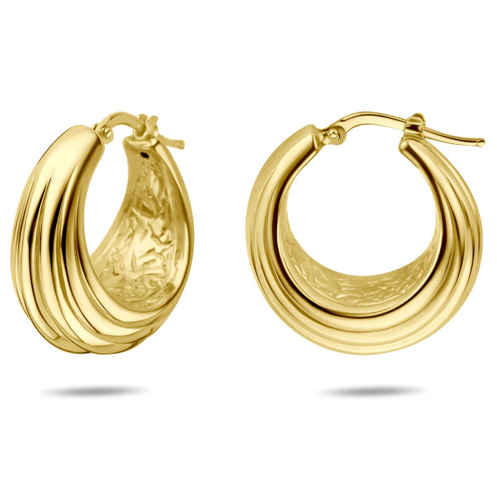 Verguld 925 Zilveren Oorringen 25,5 x 14 mm Dames