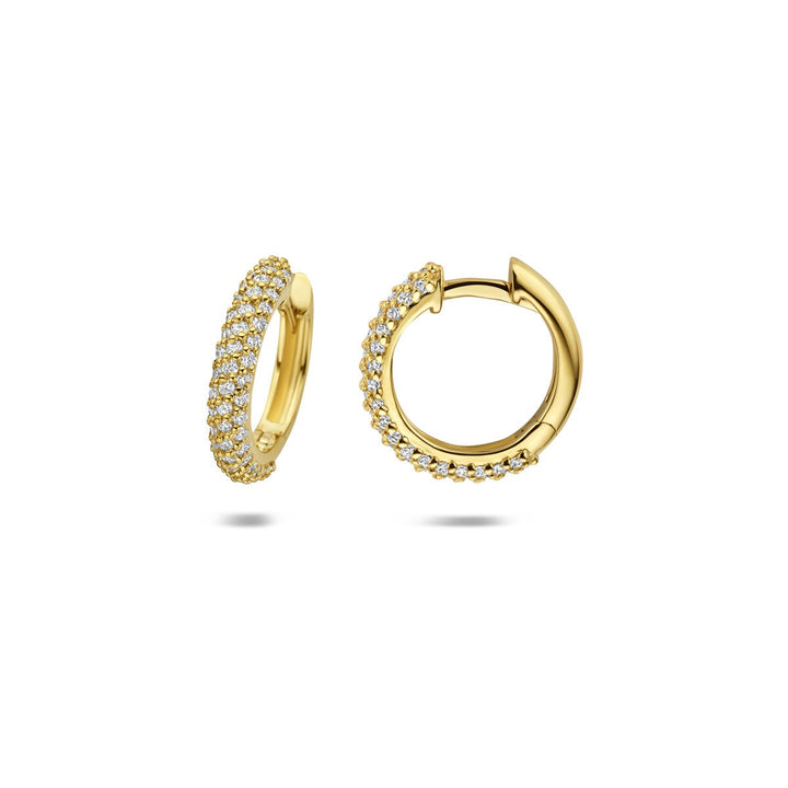 14k Geelgouden klapoorringen met lab grown diamant