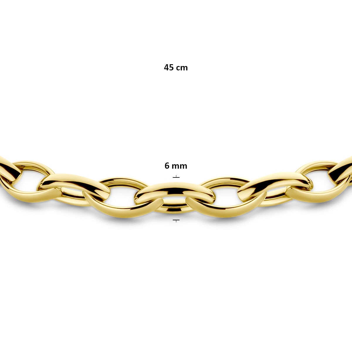 9k Geelgouden Schakelcollier