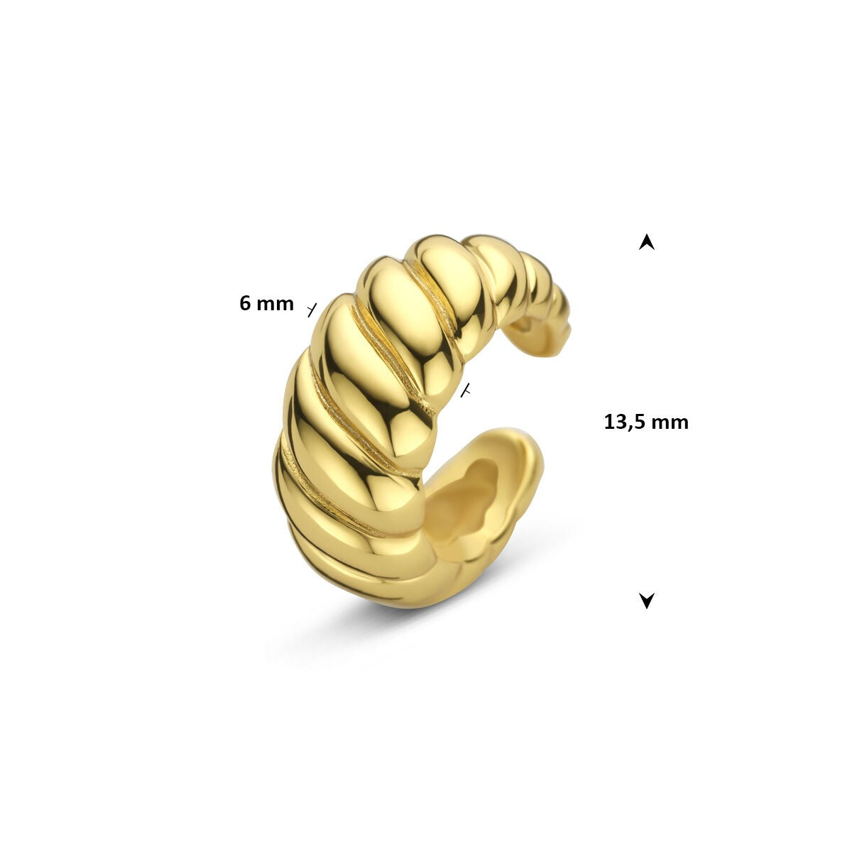 Verguld zilveren ear cuff – moderne elegantie zonder piercing