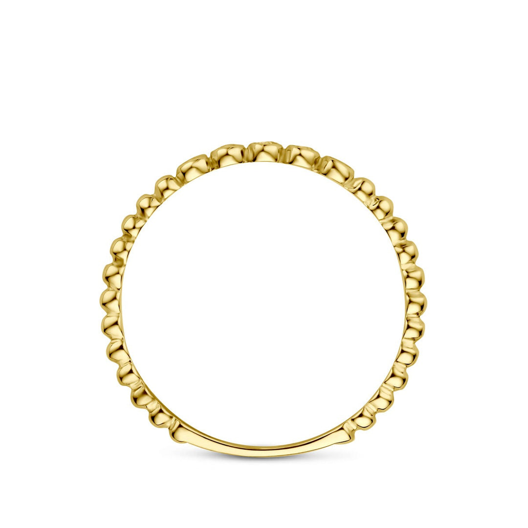 14k Geelgouden ring met zirkonia entourage