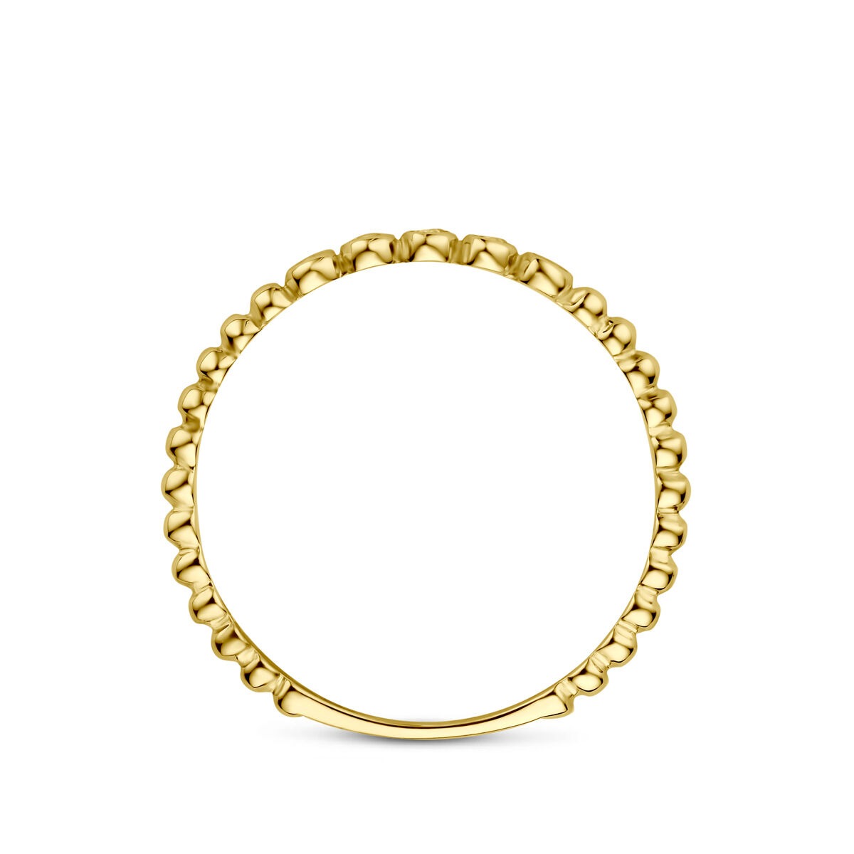 14k Geelgouden ring met zirkonia entourage