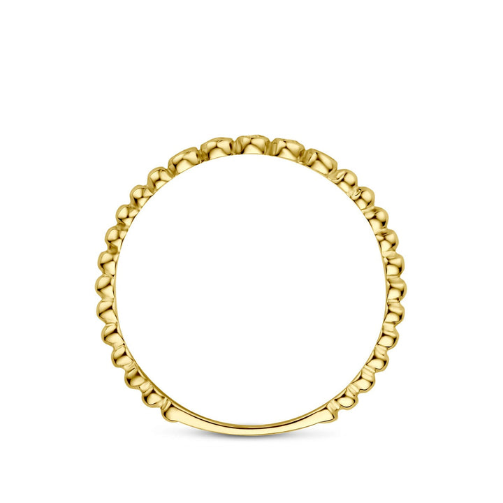14k Geelgouden ring met zirkonia entourage