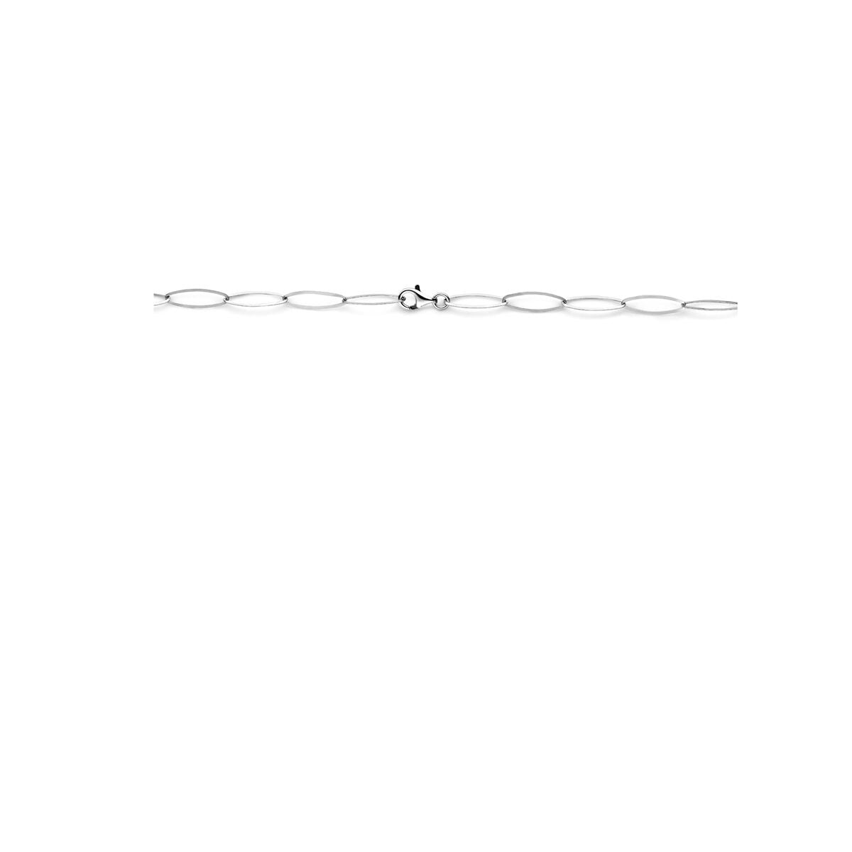 Zilveren dames ketting gerhodineerd anker schakel 5,1 mm 45 cm