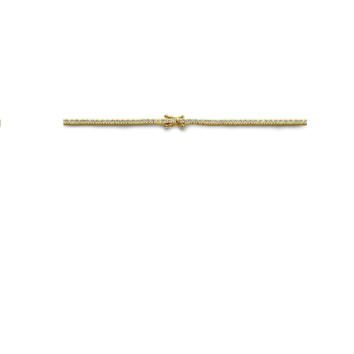 14k geelgouden tenniscollier met lab grown diamanten – 3.00ct