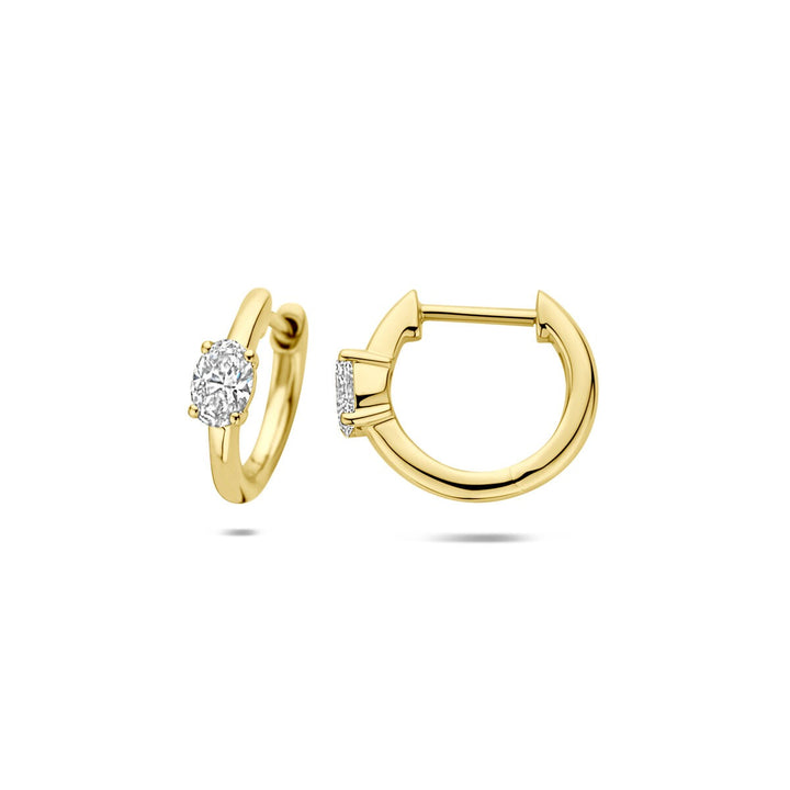 14k Gouden oorringen met lab grown diamant