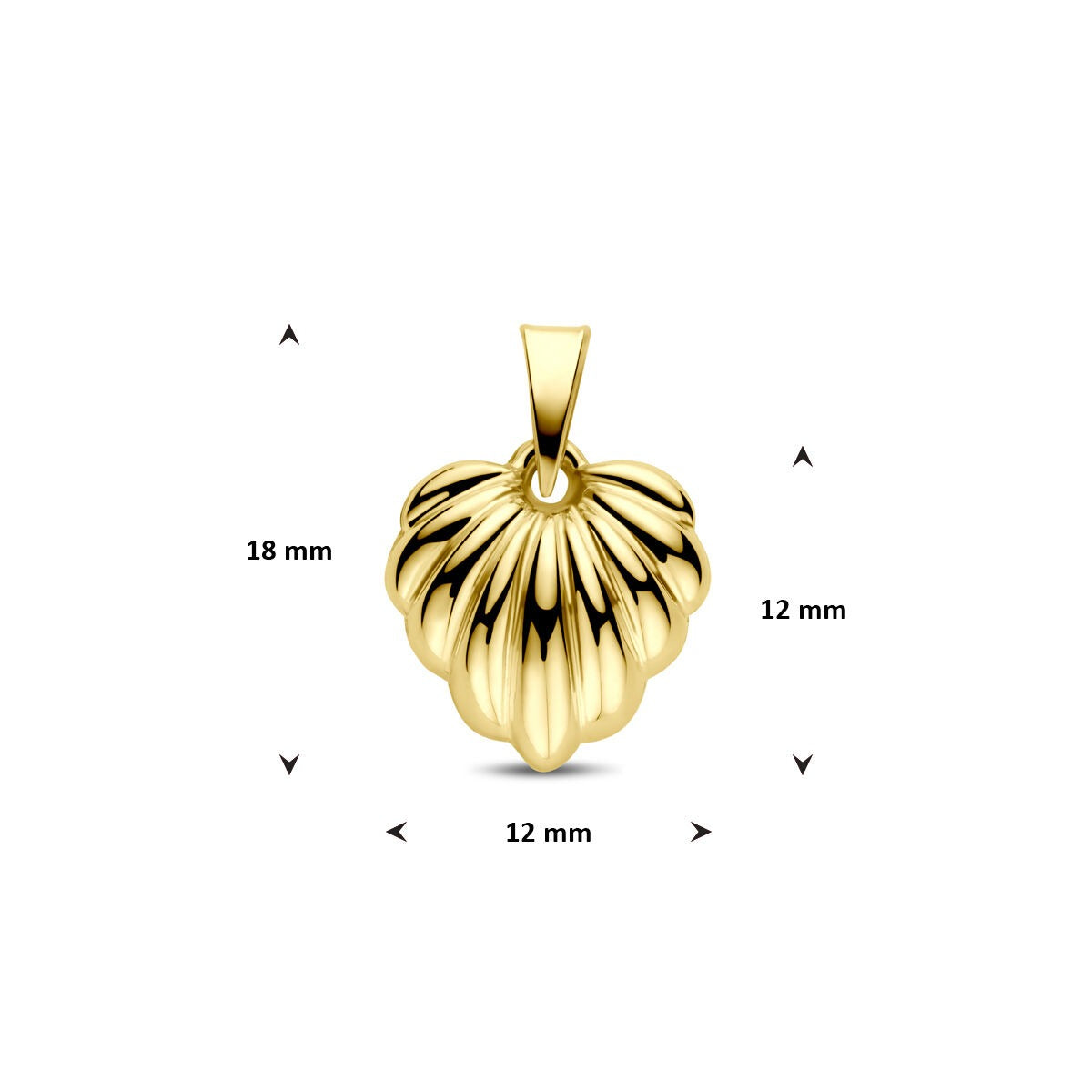14k Geelgouden hartjes hanger 18 mm