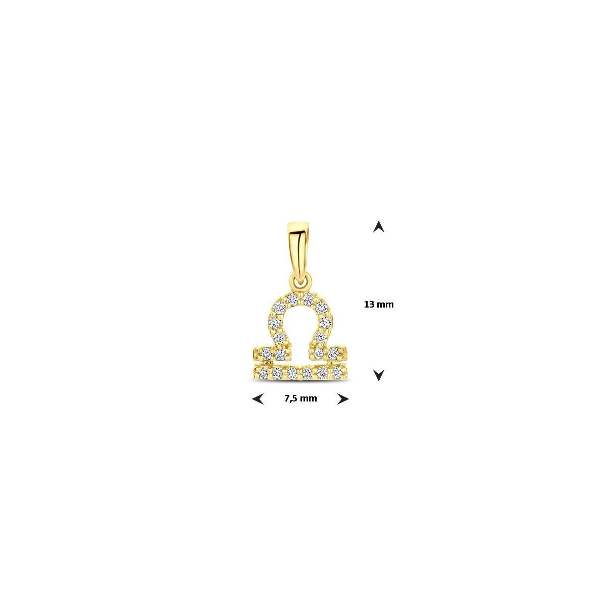 14k geelgouden sterrenbeeld hanger met diamant