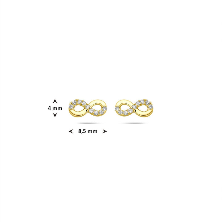 Ohrstecker Infinity Zirkonia 14K Gelbgold