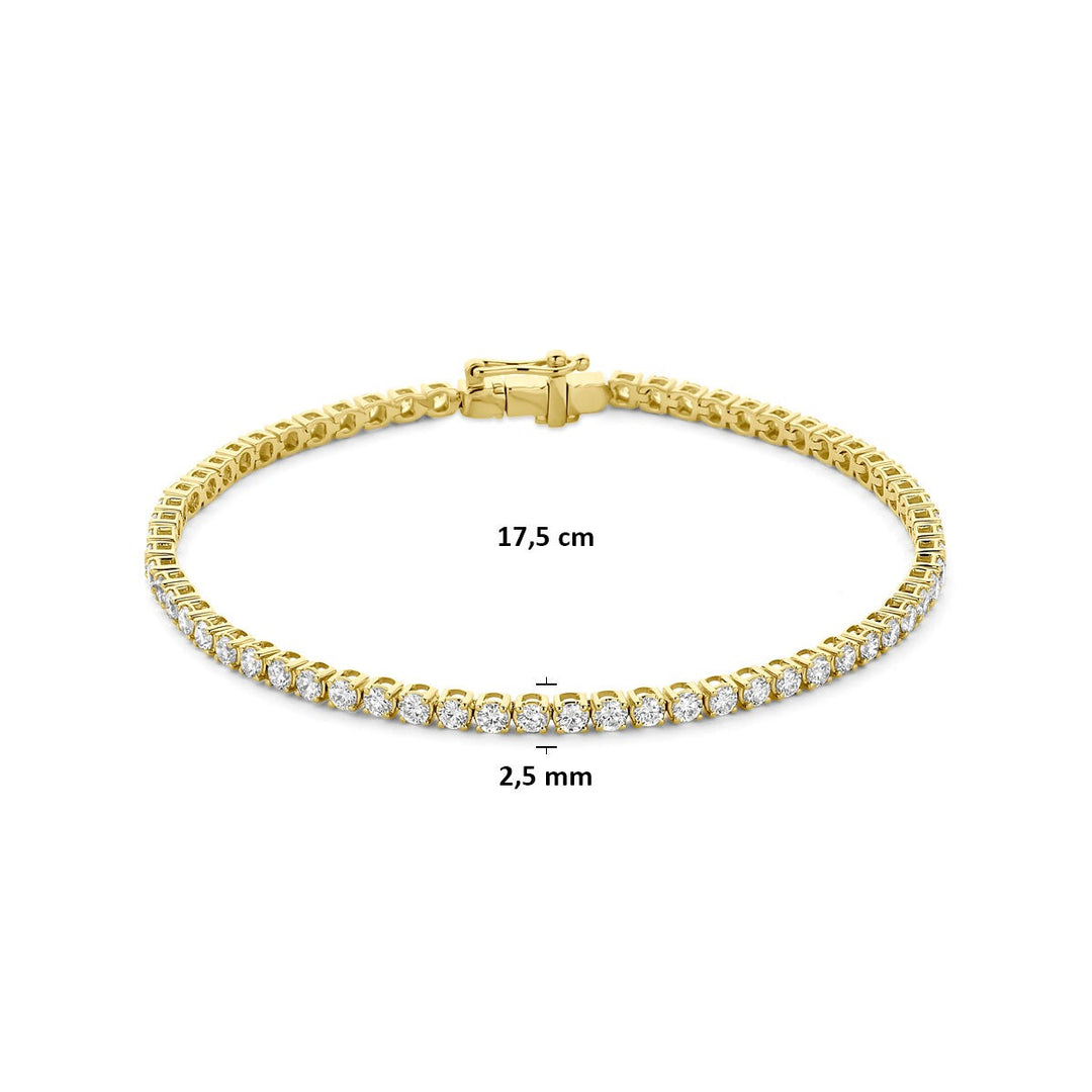 14k Gouden tennis armband met lab grown diamant