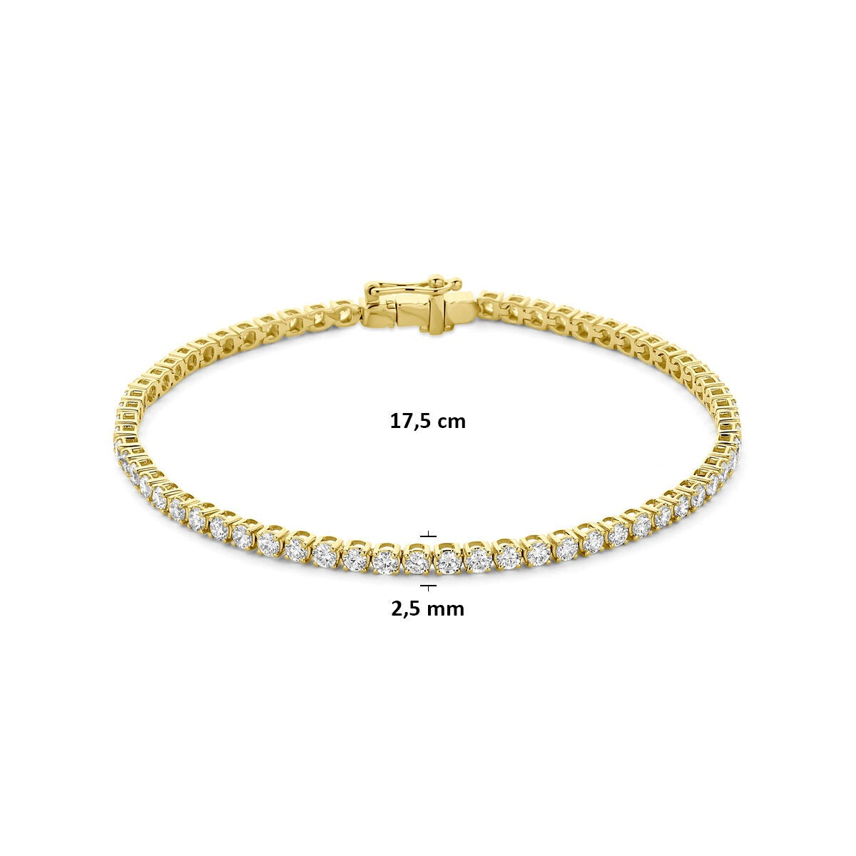 14k Gouden tennis armband met lab grown diamant