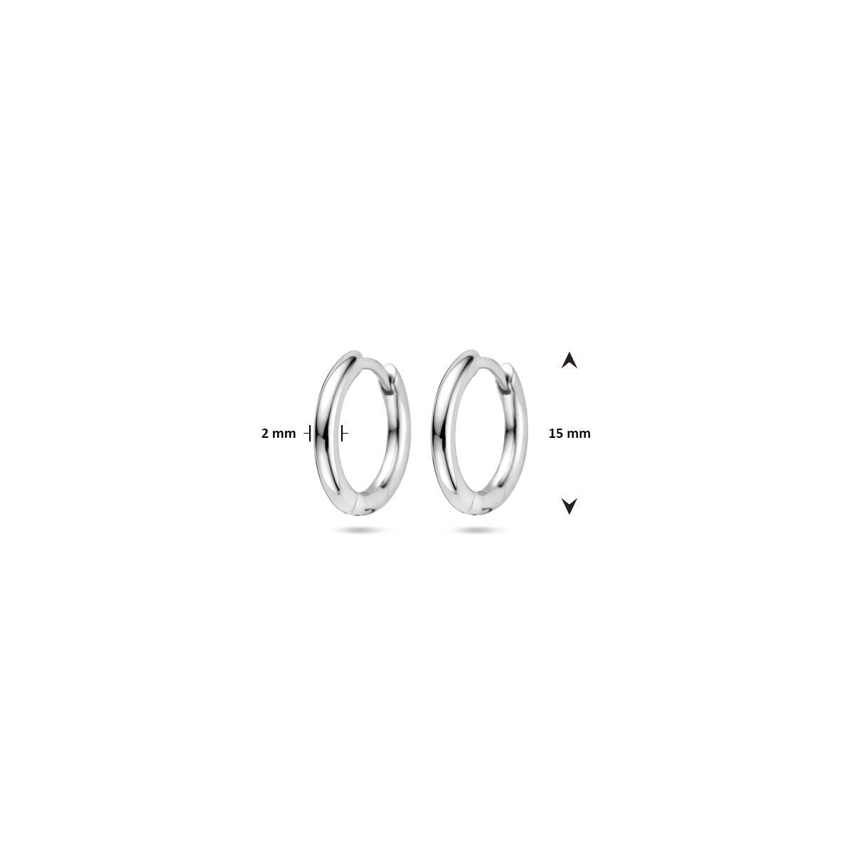 Gerhodineerde 925 zilveren klapoorringen 2 mm