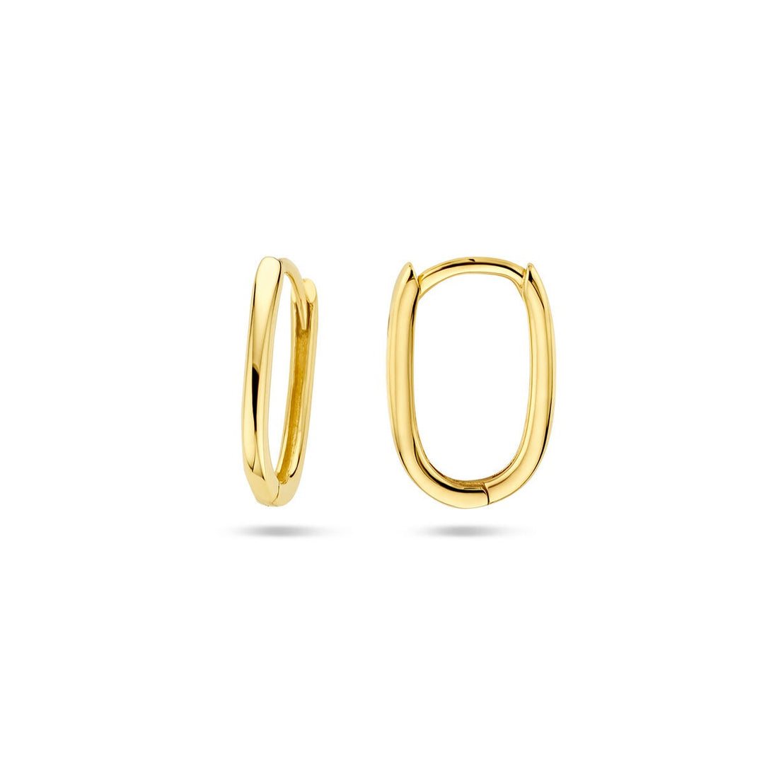 9k Geelgouden paperclip klapoorringen – Minimalistisch design met moderne flair